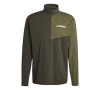 adidas Hombre Terrex Multi Climacool Half Zip Long Sleeve Shirt, Shadow Olive, L