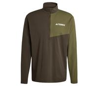 adidas Hombre Terrex Multi Climacool Half Zip Long Sleeve Shirt, Shadow Olive, L