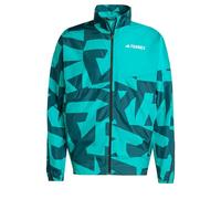 adidas Hombre Terrex Multi Printed Wind Jacket, Pure Teal/Aurora Ivy, S