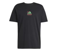 adidas Hombre Three Slice Life, Pizza Back Graphic tee, Short Sleeve, Black, L