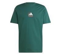 adidas Hombre Three Slice Life, Pizza Back Graphic tee, Short Sleeve, Collegiate Green, M