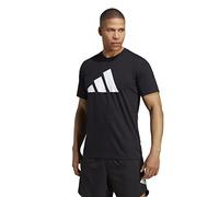 adidas Hombre Train Essentials Feelready Logo Training tee, Black/White, S