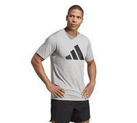 adidas Hombre Train Essentials Feelready Logo Training Tee, Medium Grey Heather/Black, S