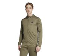 adidas Hombre Train Essentials Seasonals Full-Zip Hoodie, Olive strata, M