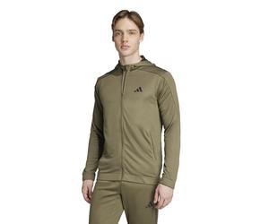 Adidas Hombre Train Essentials Seasonals Full-Zip Hoodie, Olive strata, XS