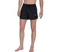 adidas Hombre Very Short Length Retro Split Swim Shorts, Black/Grey Three, S