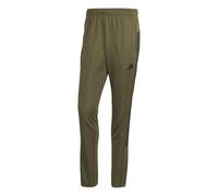 adidas Hombre Workout Essentials All-Set 3-Stripes Knit Pants, Olive strata/Black, XL