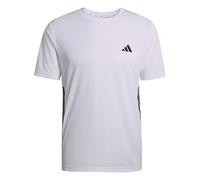 adidas Hombre Workout Essentials Base 3-Stripes Shirt, White/Black, L