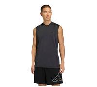 adidas Hombre Workout Essentials Seamless Sleeveless T Shirt, Black Melange, XXL