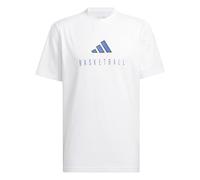 adidas Hombre Worldwide Hoops Logo Performance Graphic tee, White, M