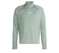adidas Hombres Ultimate High Visibility Half-Zip Longsleeve Laufbekleidung Camiseta De Running Silgrn - Gris