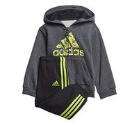 Adidas I Logo FZ HD FL Tracksuit, Unisex niños, Top:Dark Grey Heather/Semi Solar Slime. Bottom: Black/Semi Solar Slime, 3-6M