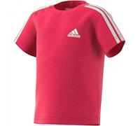 adidas IB 3 Stripes tee T-Shirt, Boy's, Power Pink/White, 9-12 Months