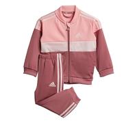 adidas Infants Tiberio 3-Stripes Colorblock Shiny Tracksuit, Bebé Jogger Bebé, semi pink spark/sandy pink/preloved crimson,