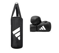 adidas Junior Boxset Juego de Boxe, Juventud Unisex, Negro, Boxhandschuhe: 6 oz/Boxsack: 43 x 19 cm-6 kg