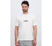 Camiseta adidas linerar single hombre blanco/negro M
