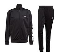 adidas M Lin TR TT TS Tracksuit, Mens, Top:Black/White Bottom:Black/White, S (168)