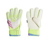 adidas Match Fingersave - Guantes de fútbol unisex de portero, blanco/limón lúcido/rosa lúcido, talla 7.5
