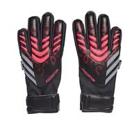 adidas Match Predator Fingersave - Guantes de portero unisex para adultos, color negro y rojo brillante, talla 3.5