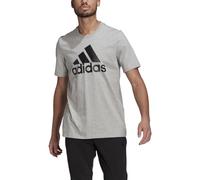 adidas Men's Basic Badge of Sport tee, Medium Grey Heather/Black, Small