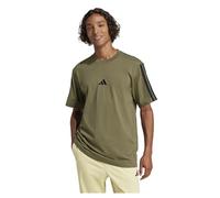Camiseta básica de manga corta con 3 bandas Hombre Talla L. Color Verde