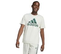adidas Camiseta Essentials para hombre con logotipo grande, Verde lino/verde universitario, M