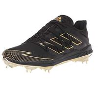 adidas Men's FV9375 Baseball Shoe, Black/Gold Metallic/White, 13