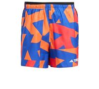 adidas Men's Pantalón Corto Terrex Multi Light Printed, Semi Lucid Blue/Pure Ruby/Semi Impact Orange /, S 18 CM