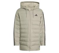 adidas Men's Parka Essentials Climawarm 3-Stripes Light Down Hooded, Silver Pebble, M