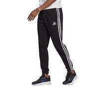 adidas Men's Size Essentials Fleece 3-Stripes Tapered Cuffed Pants, Black, 4X-Large/3" Inseam Tall