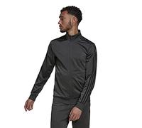 adidas Men's Standard Essentials Warm-Up 3-Stripes Track Top, Dark Grey Heather/Black, 4X-Large