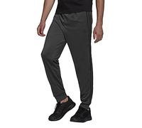 adidas Men's Standard Essentials Warm-Up Slim Tapered 3-Stripes Tracksuit Bottoms, Dark Grey Heather/Black, 4X-Large