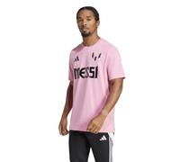 adidas Messi - Camiseta gráfica con nombre y número para hombre, Rosa fácil, L