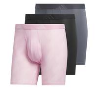 adidas Microfiber Boxer Briefs Underwear (Multipack) Athletic Stretch-fit Ropa Interior de Hombres, Adi Summit Clear Pink-True Pink/Black/Onix Grey/M, L (Pack de 3)