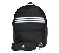 adidas - Mochila unisex clásica horizontal con 3 rayas, Negro/Blanco (Iz1895), talla única