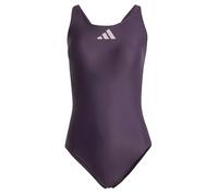 adidas Mujer 3 Bar Logo Swimsuit, Aurora Black/Preloved Fig, 38