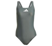 adidas Mujer 3 Bar Logo Swimsuit, Legend Ivy/White, 44