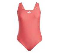 adidas Mujer 3 Stripes C-Back Swimsuit Swimwear, Semi Lucid Red/White, 38