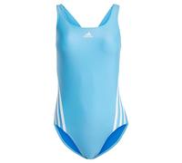 adidas Mujer 3-Stripes Swimsuit, Blue Burst/Green Spark, 36