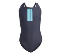 Adidas Mujer 3 Stripes V-Back Swimsuit, Legend Ink/Lucid Cyan, 36