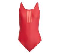 Adidas Mujer 3 Stripes V-Back Swimsuit, Pure Ruby/Lucid Red, 36