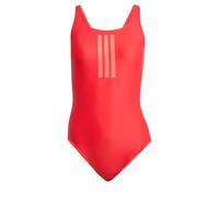 adidas Mujer 3 Stripes V-Back Swimsuit, Pure Ruby/Lucid Red, 38