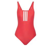 adidas Mujer 3 Stripes V-Back Swimsuit Swimwear, Semi Lucid Red/White, 44
