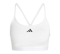 adidas Mujer AeroReact Training 3Stripes Bra, White, M