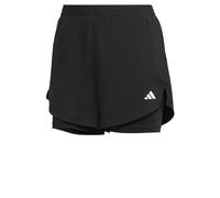 adidas Mujer AEROREADY Made for Training Minimal Two-in-One Shorts, Black/White, M