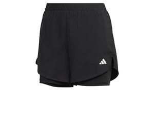 Adidas Mujer AEROREADY Made for Training Minimal Two-in-One Shorts, Black/White, XL