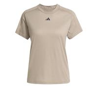 adidas Mujer AEROREADY Train Essentials Minimal Branding Crewneck tee, Chalky Brown/Black, XS