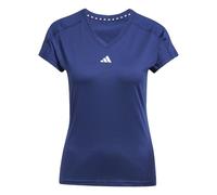adidas Mujer AEROREADY Train Essentials Minimal Branding V-Neck tee, Dark Blue/White, M