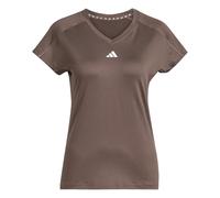 adidas Mujer AEROREADY Train Essentials Minimal Branding V-Neck tee, Earth strata/White, S