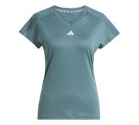 adidas Mujer AEROREADY Train Essentials Minimal Branding V-Neck tee, Preloved Teal/White, XXS